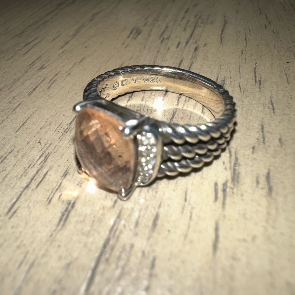 RARE David Yurman Morganite “Wheaton” Ring